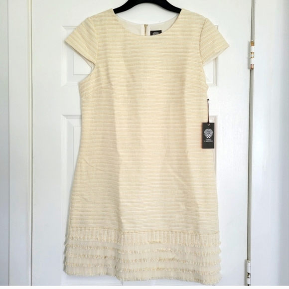 🤍 Vince Camuto Tweed Ivory Dress Sizes 10 & 12 NWT - Picture 2 of 8